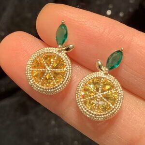 Charming Lemon Slice Earrings Z129